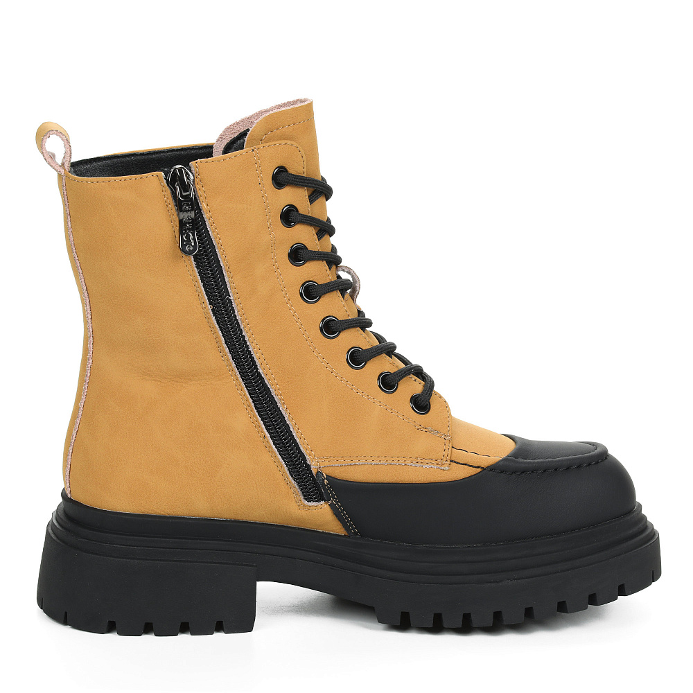 Желтые утепленные ботинки из кожи Respect