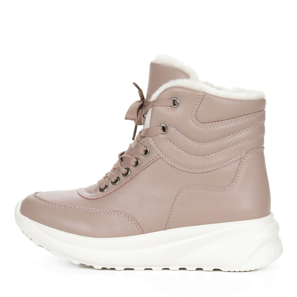 Розовые кеды из кожи на подкладке из натуральной шерсти GRUNBERG