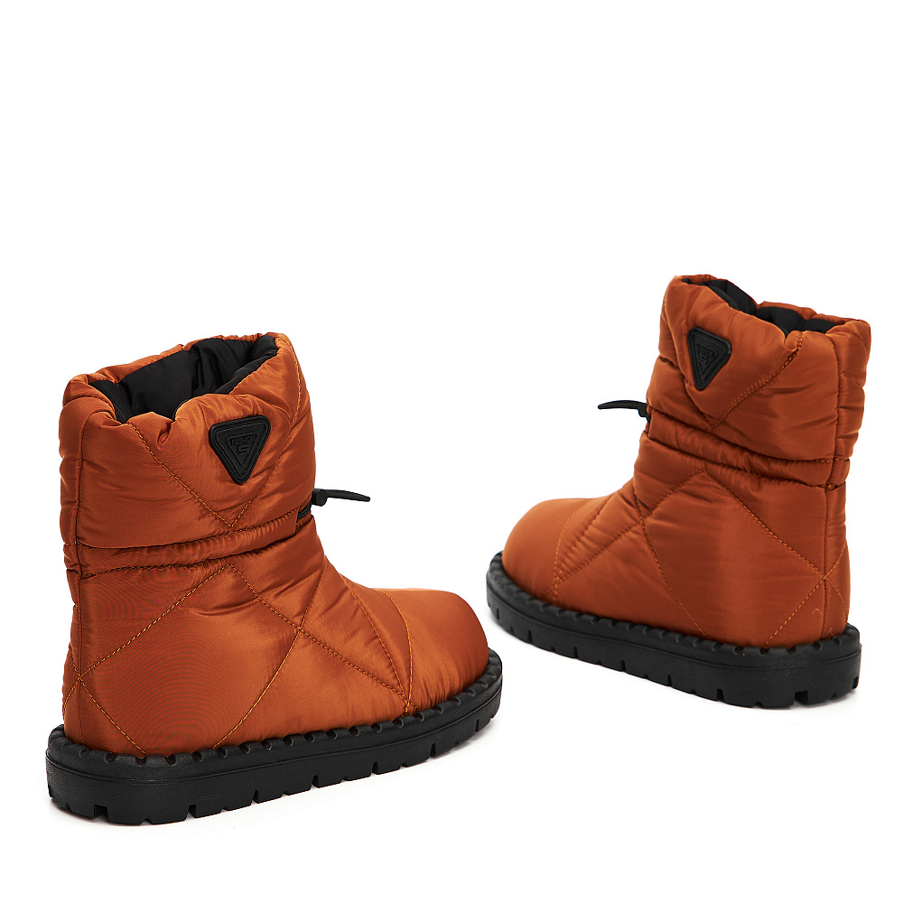 Рыжие утепленные дутики из текстиля Respect