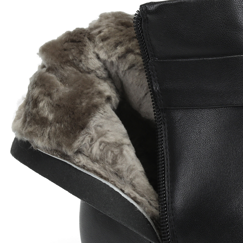 Черные зимние ботинки из кожи RESPECT PREMIUM