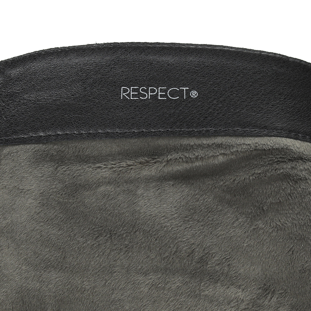 Черные утепленные ботфорты из бархатистого велюра Respect