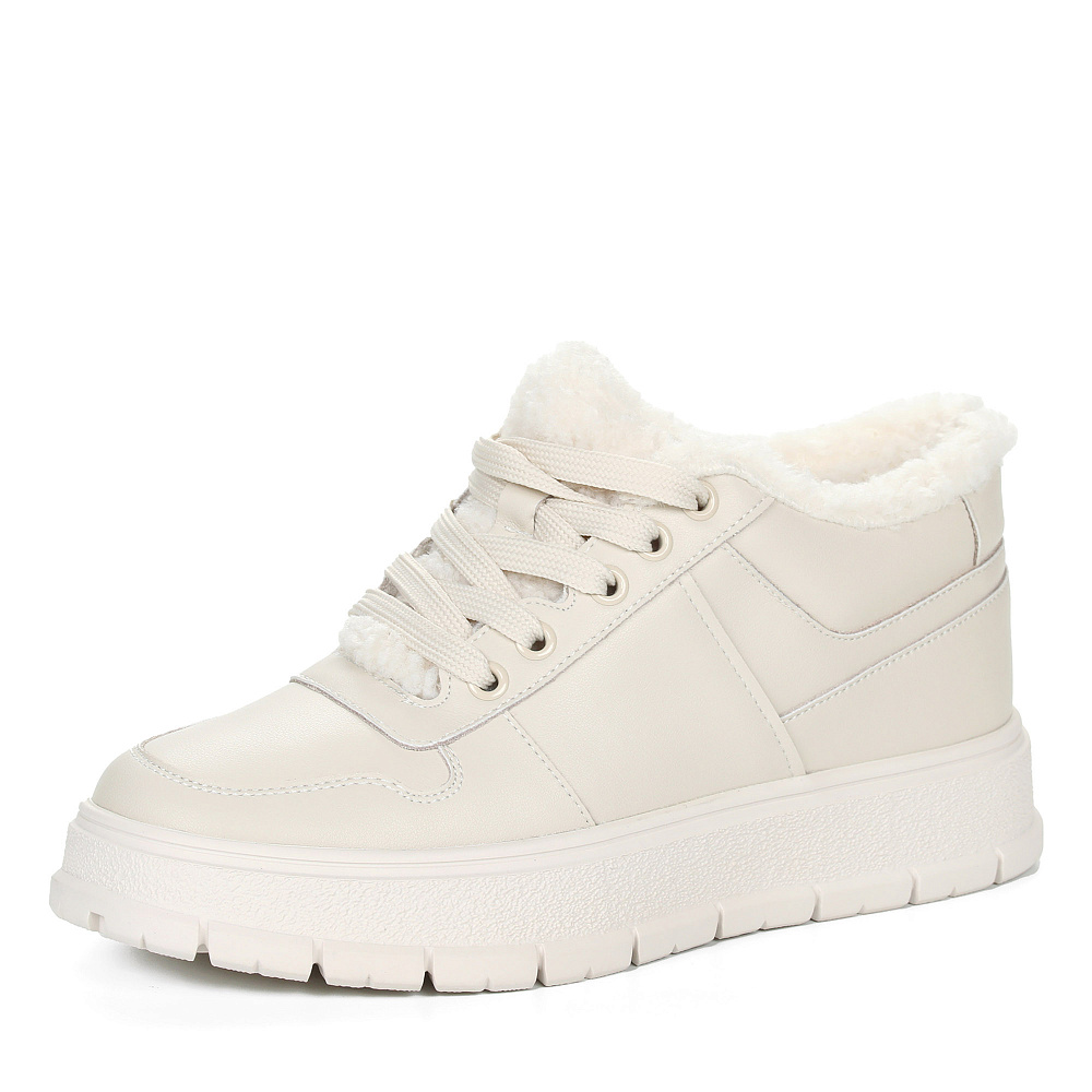 Утепленные кеды из кожи рисового цвета RSP LAB