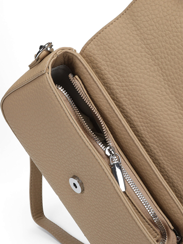 Бежевая сумка мессенджер из экокожи Portofiano