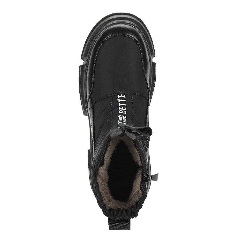 Черные дутики на молнии из текстиля на подкладке из шерсти Respect