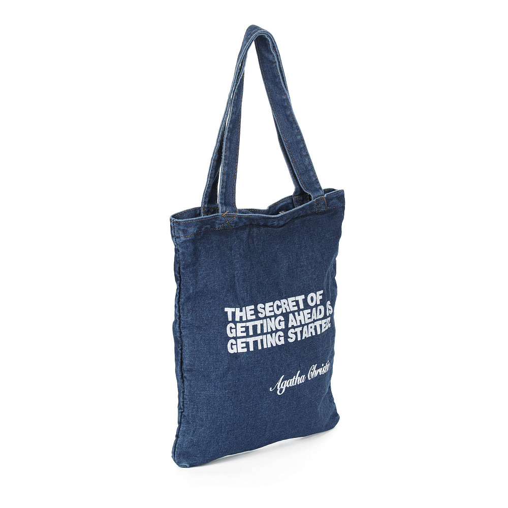 Голубая пляжная сумка из хлопка с принтом Mellizos