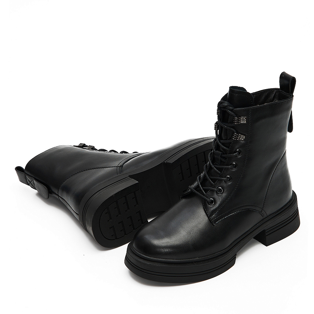 Черные зимние ботинки из кожи Respect