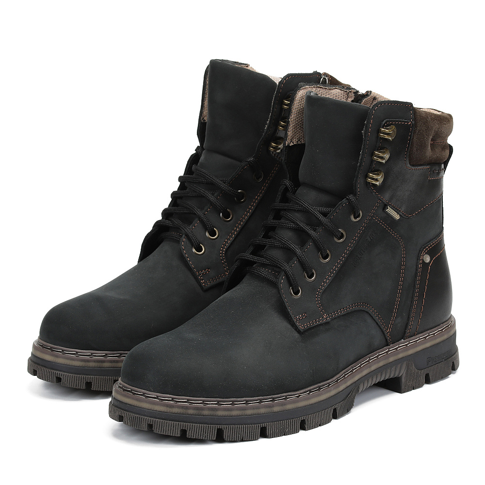 Черные зимние ботинки из кожи Respect