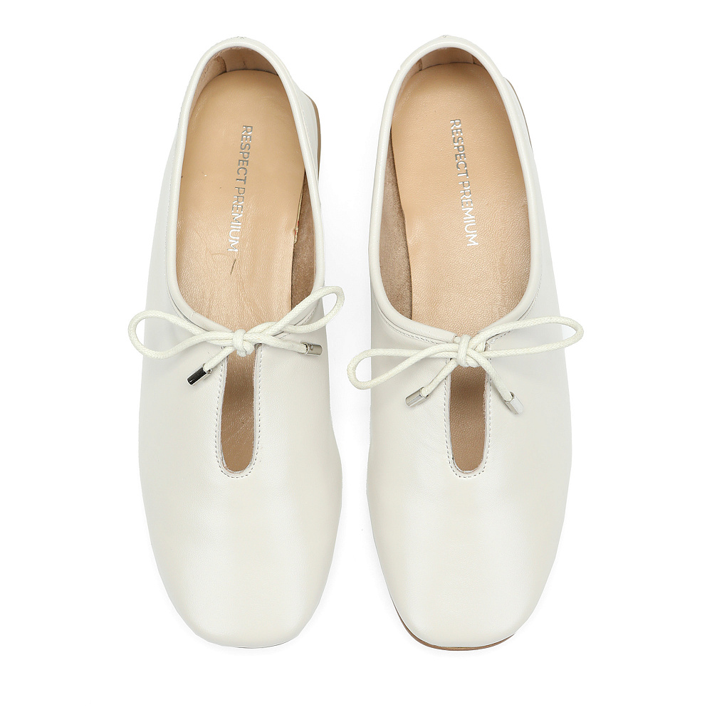 Туфли из гладкой кожи рисового цвета RESPECT PREMIUM