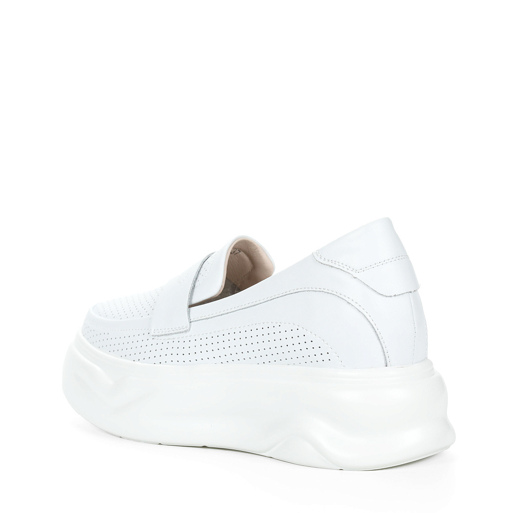 Белые лоферы из кожи на массивной подошве Respect