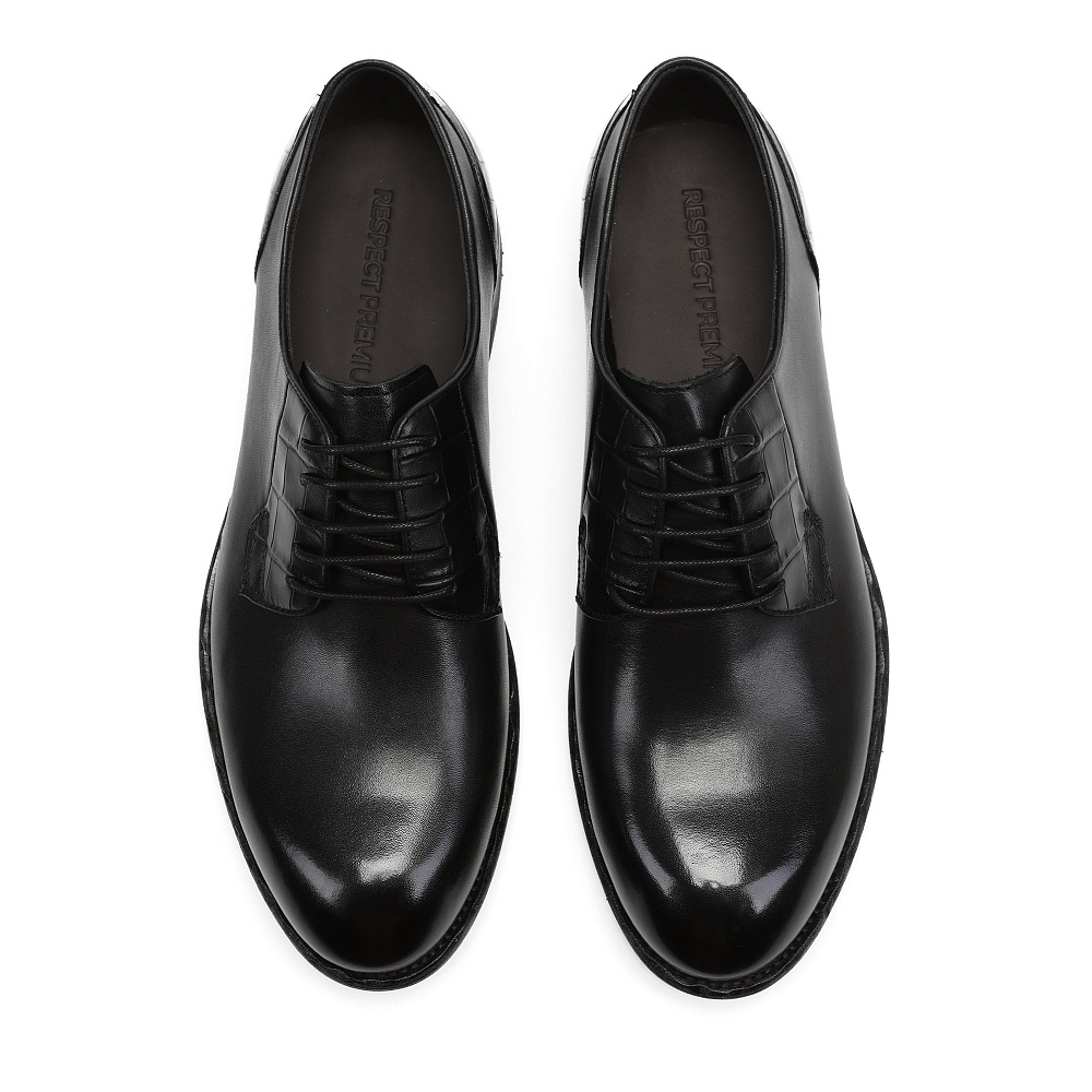 Черные полуботинки дерби из гладкой кожи RESPECT PREMIUM