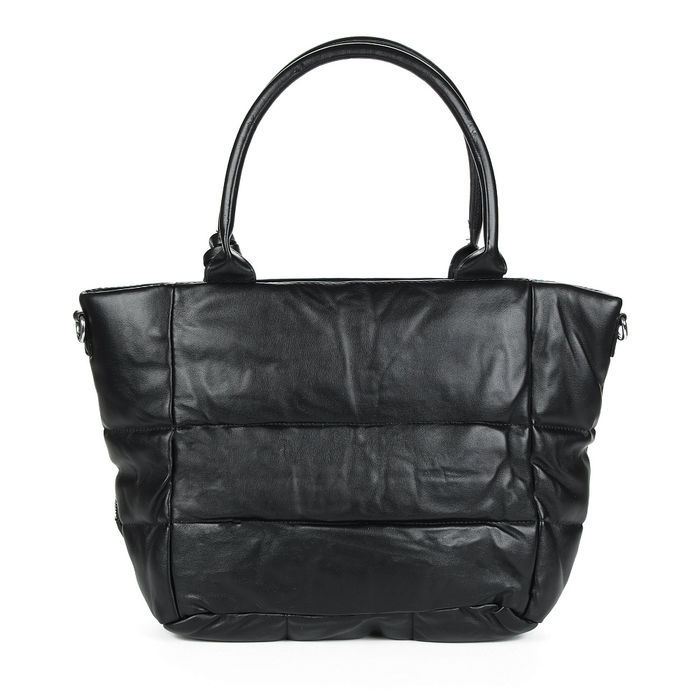 Черная сумка тоут из экокожи с дополнительным кошельком и наружным карманом на молнии Respect