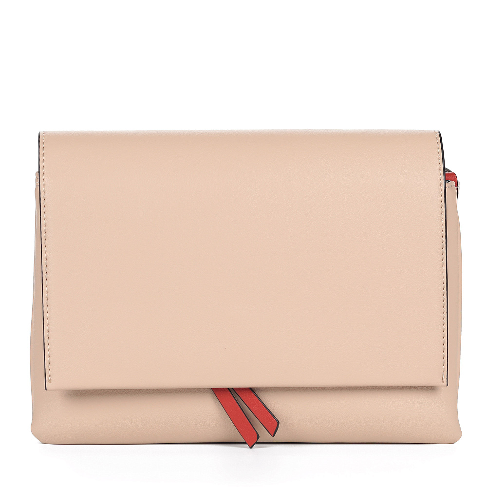 Бежевая сумка мессенджер из экокожи Portofiano