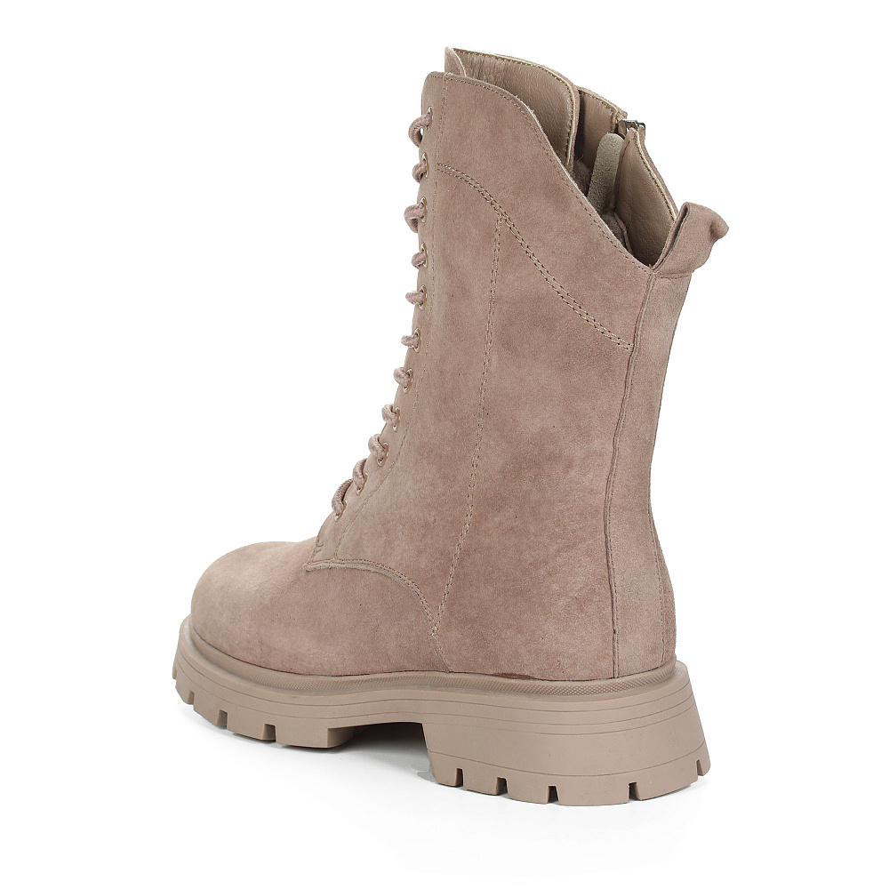 Бежевые утепленные ботинки из натурального велюра Respect