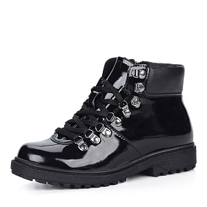 Черные лаковые ботинки на шнуровке