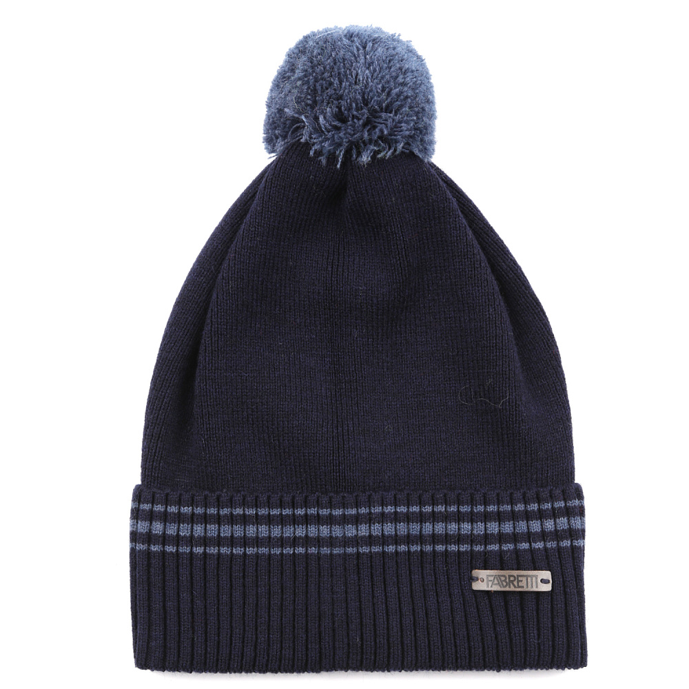 Шапка мужская шерстяная синяя Fabretti