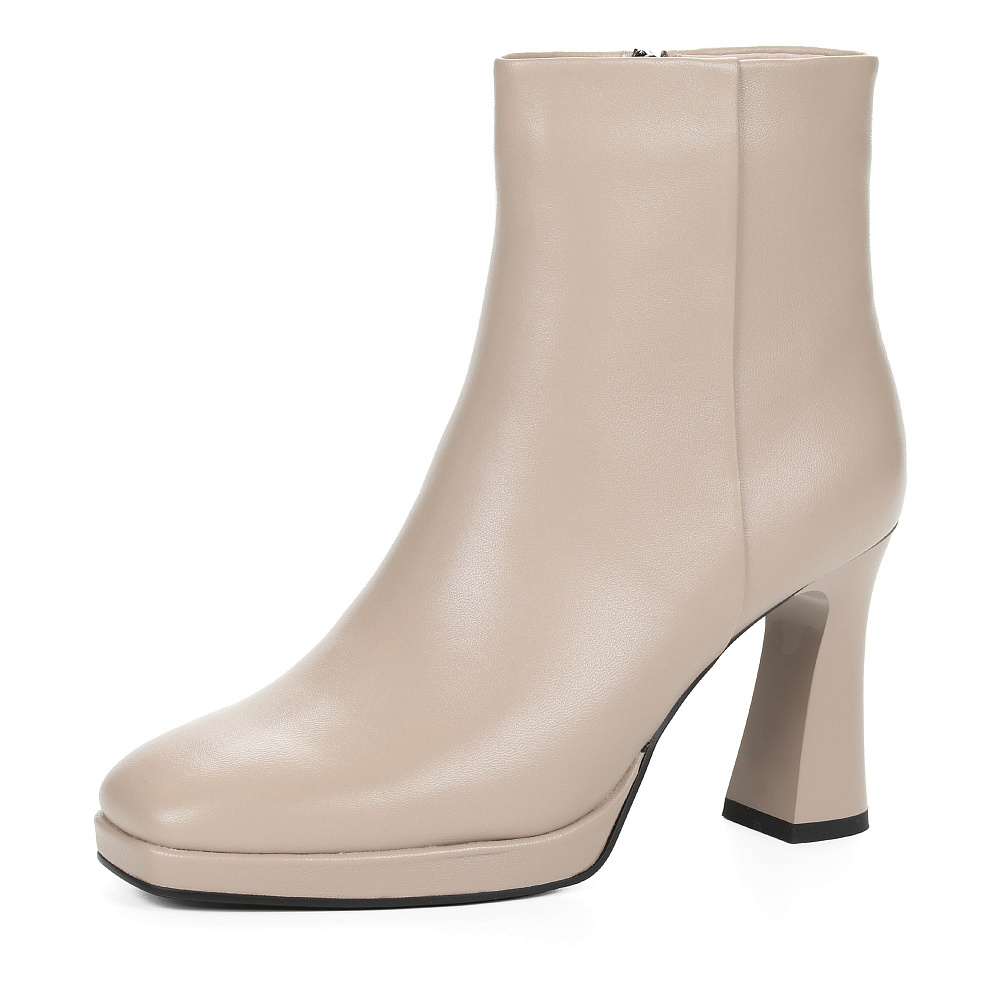 Бежевые ботильоны из гладкой кожи Respect