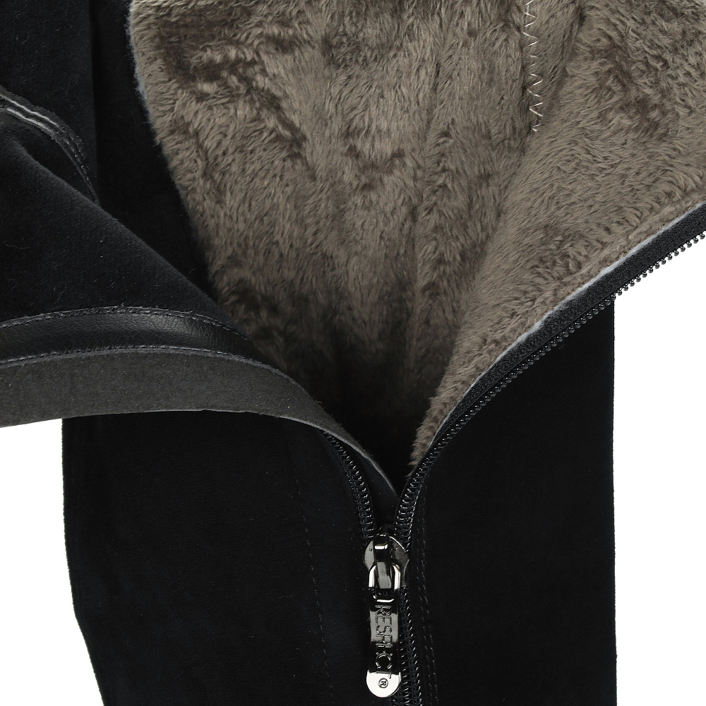 Черные зимние ботфорты из велюра Respect