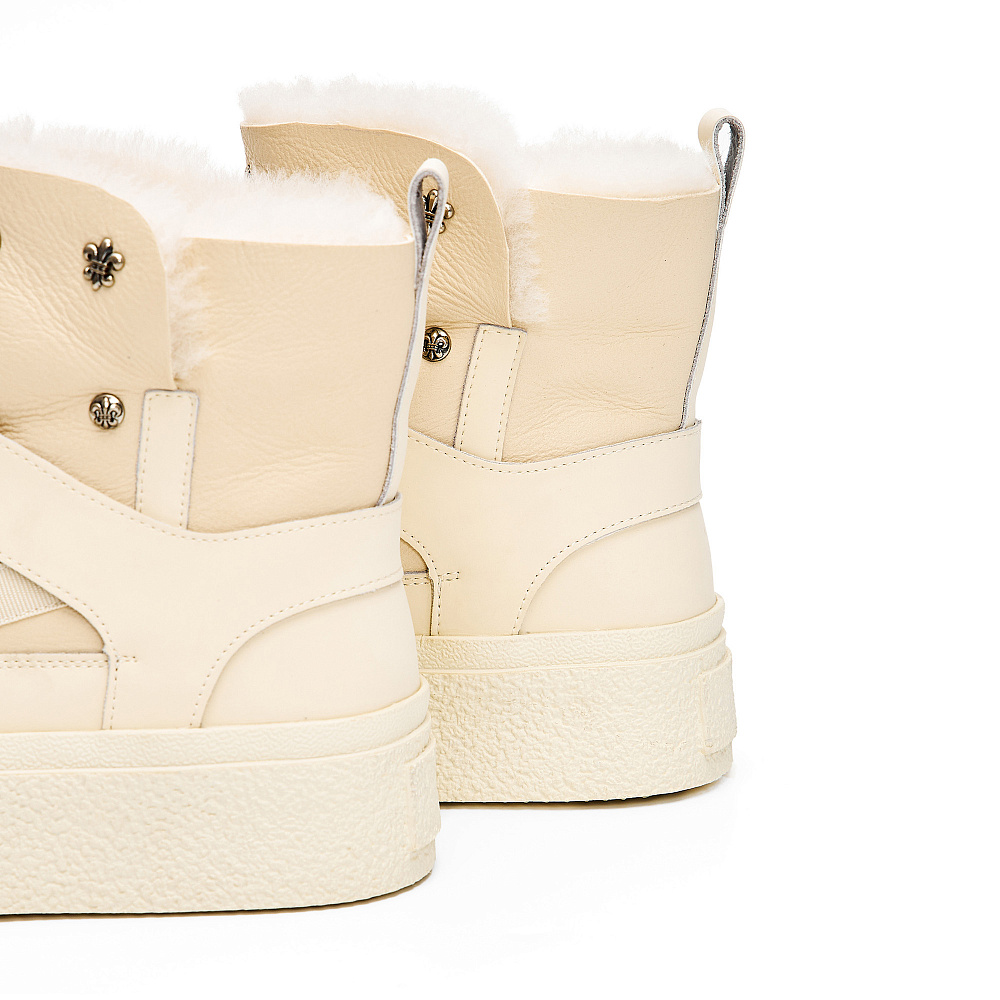 Дутики луноходы из кожи рисового цвета Respect