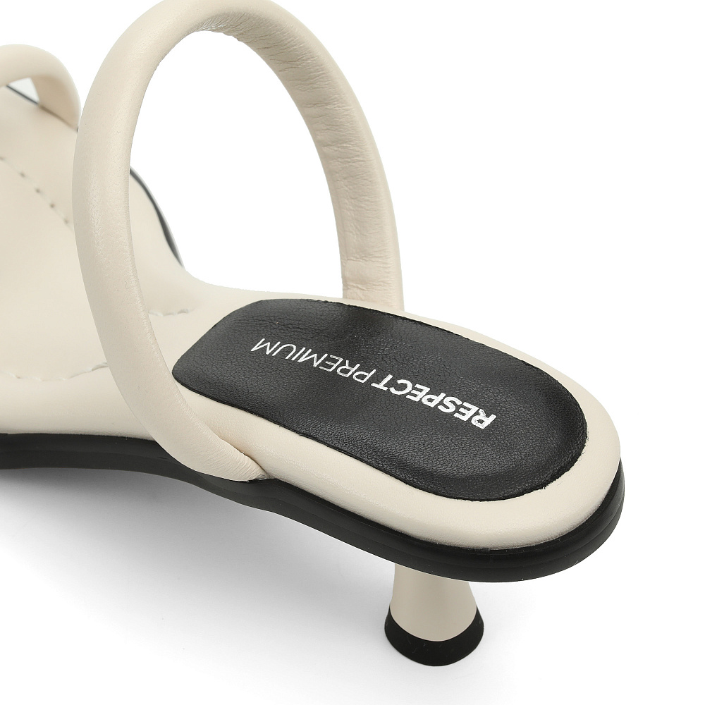 Мюли из кожи рисового цвета RESPECT PREMIUM