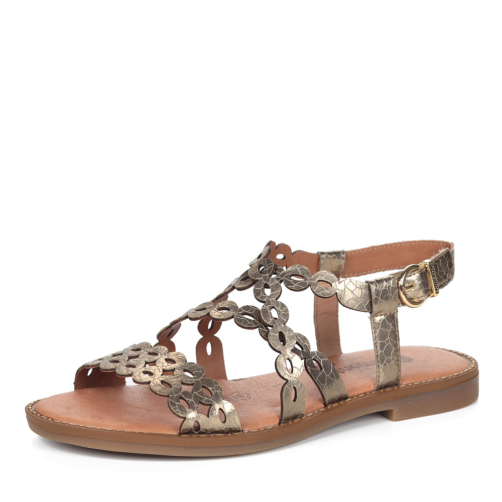 Золотые сандалии из текстиля Remonte