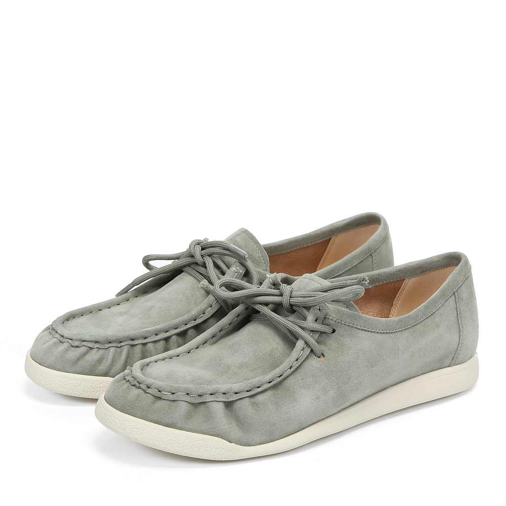 Зеленые топсайдеры из натурального велюра Respect