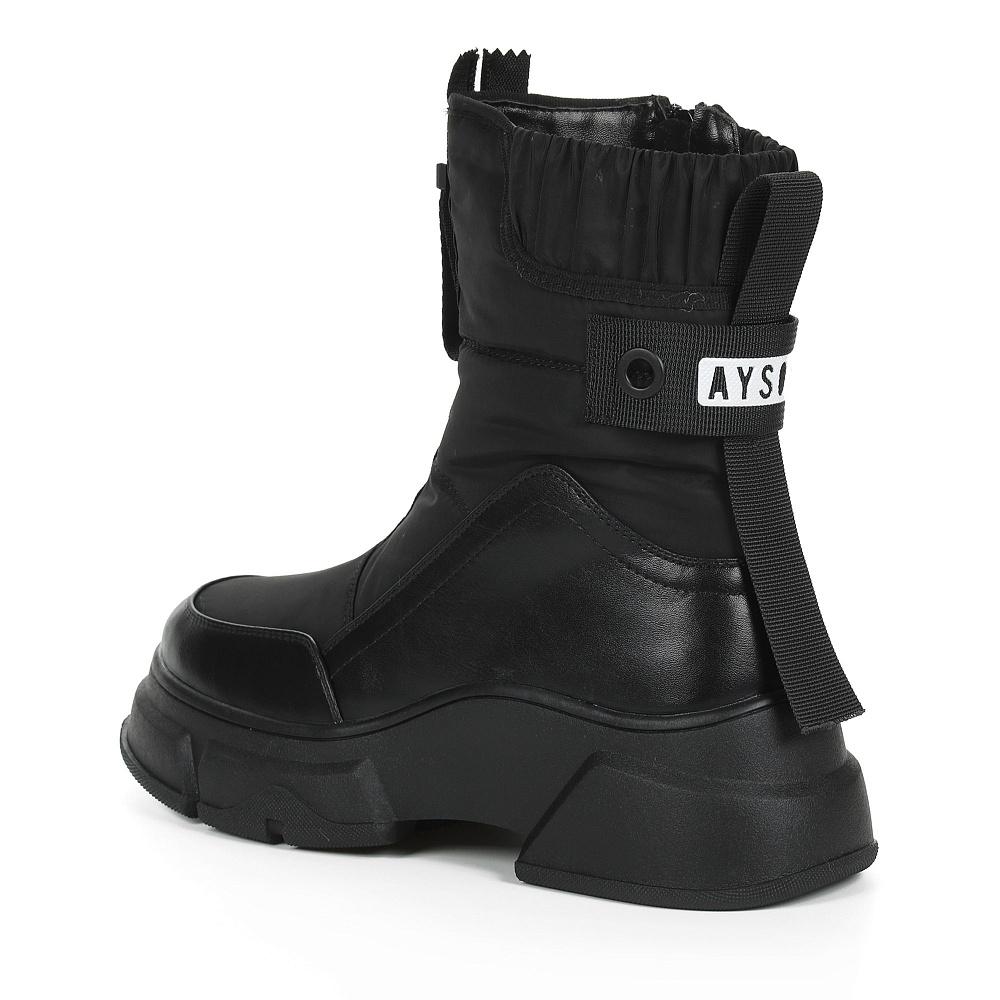 Черные дутики на молнии из текстиля на подкладке из шерсти Respect