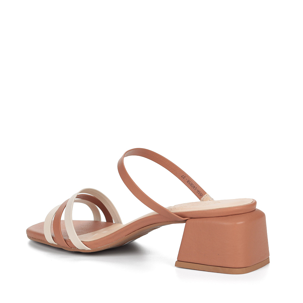 Бежево-коричневые  босоножки из кожи Respect