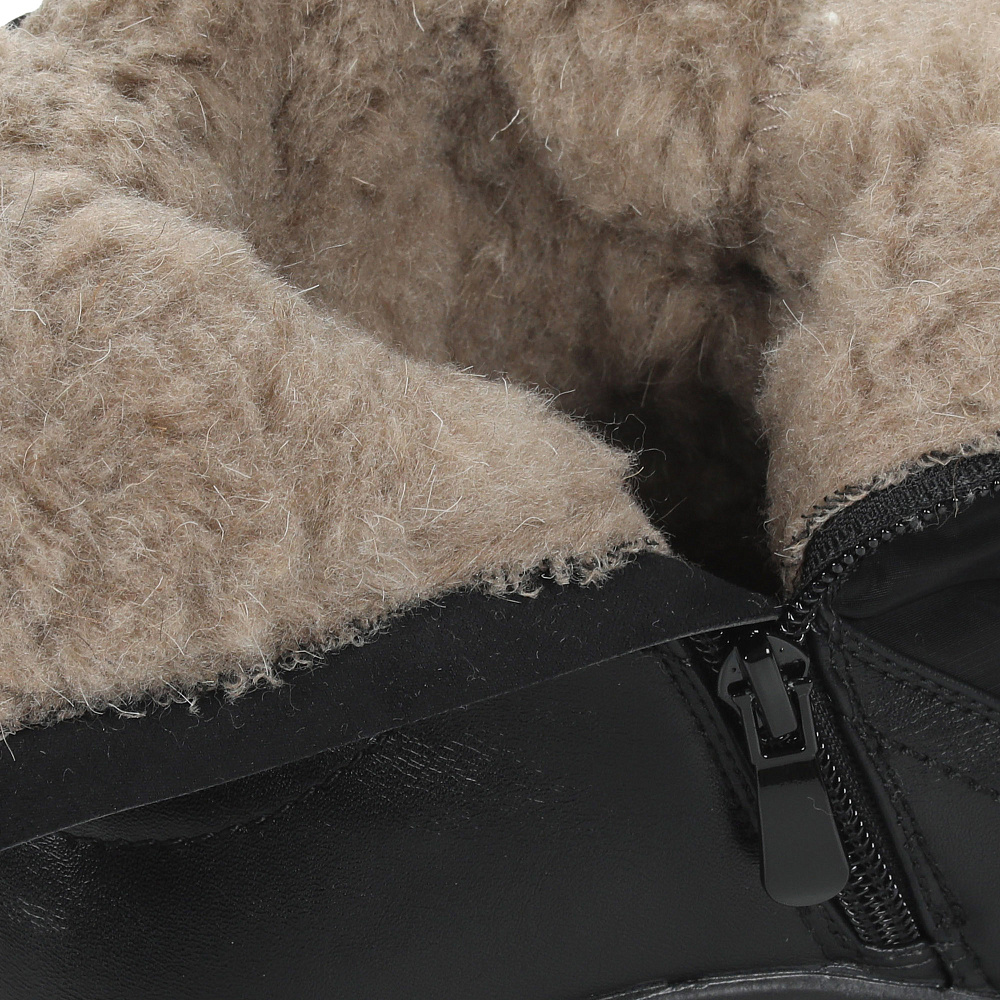 Черные дутики на молнии из текстиля на подкладке из шерсти Respect