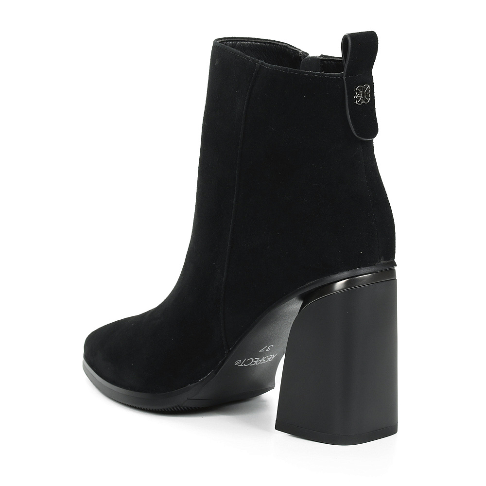 Черные зимние ботильоны из Натурального велюра Respect