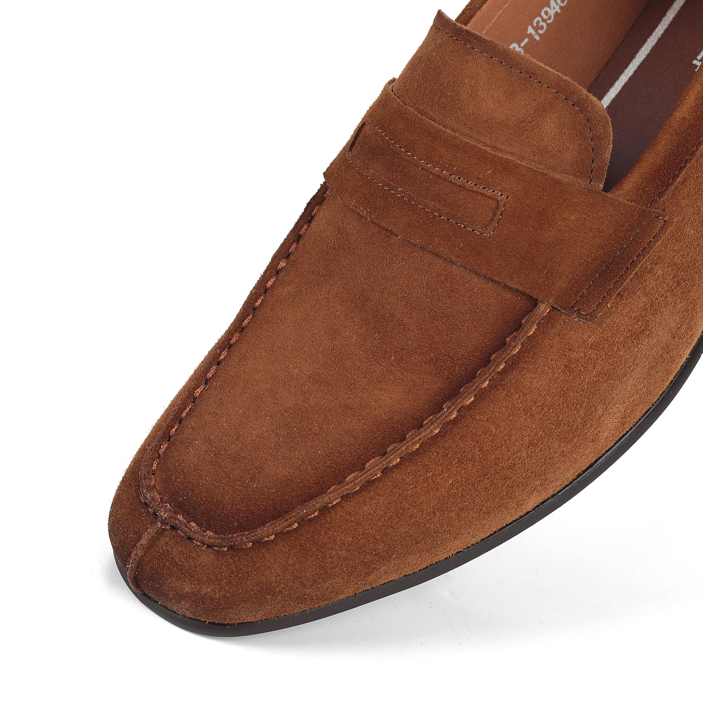 Рыжие лоферы из велюра Respect