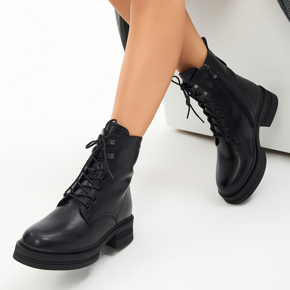 Черные зимние ботинки из кожи Respect