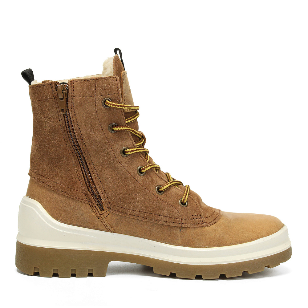 Рыжие зимние ботинки хайкеры из кожи Respect