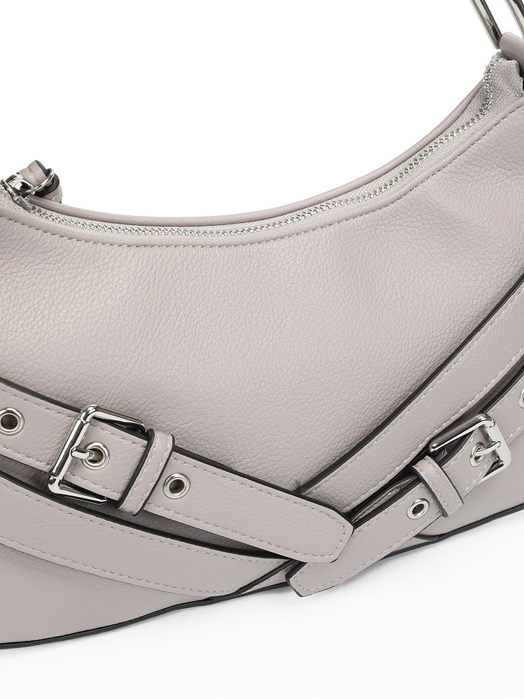 Бежевая сумка хобо из экокожи Respect