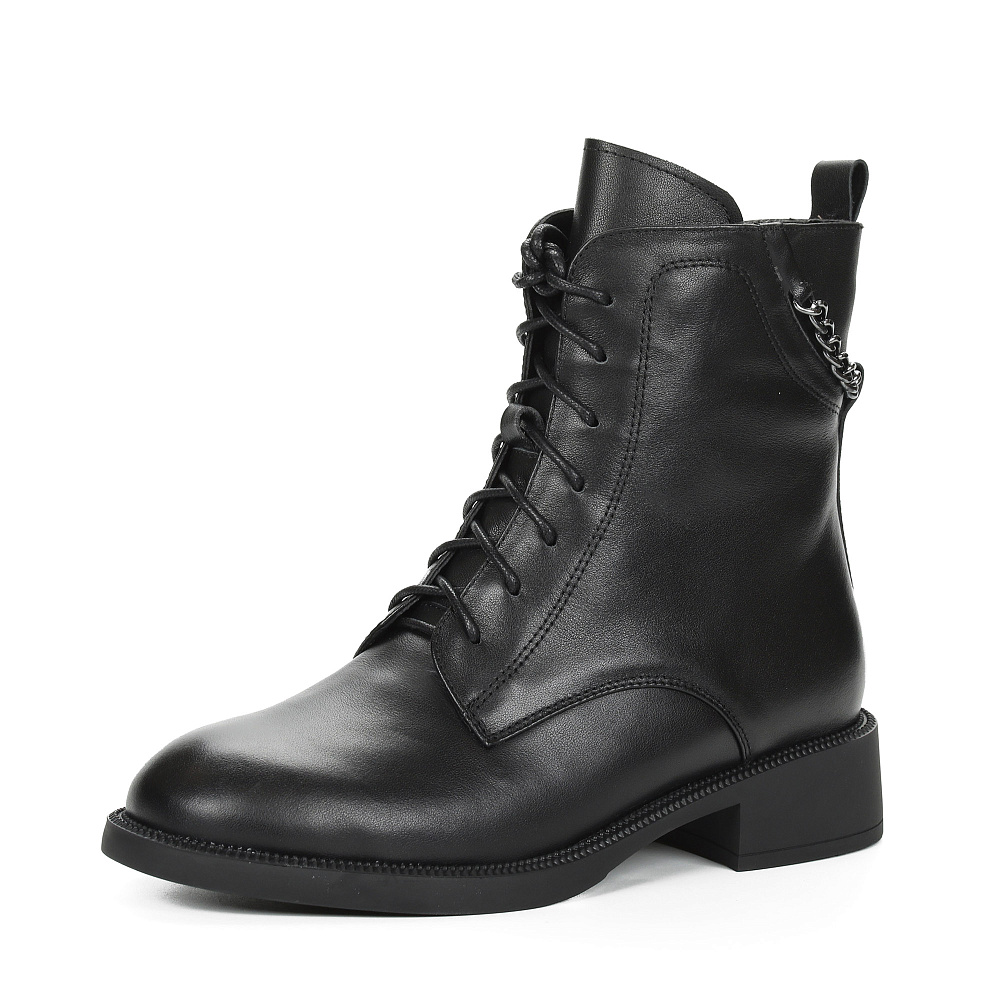 Черные зимние ботинки из гладкой кожи Respect