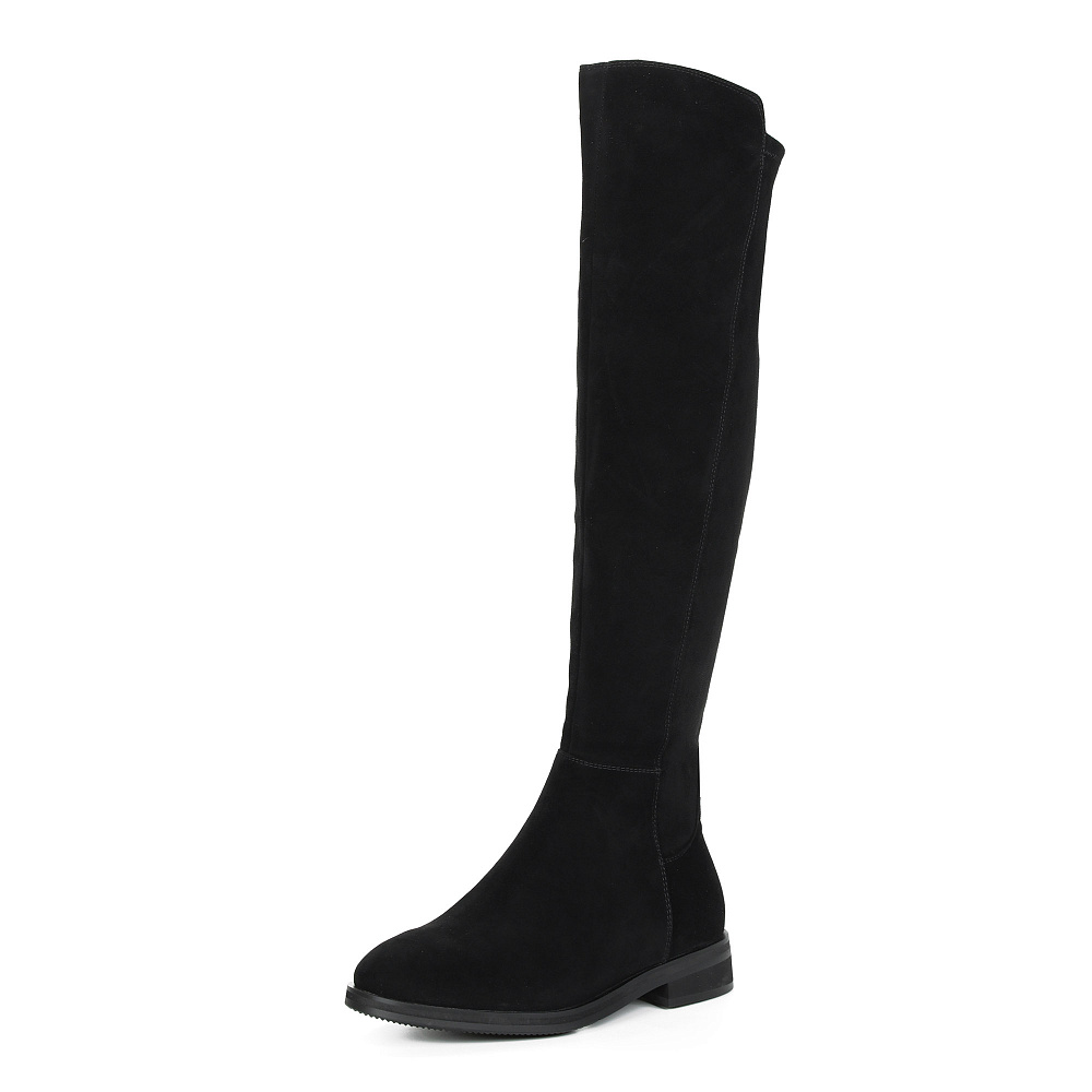 Черные зимние ботфорты из велюра Respect