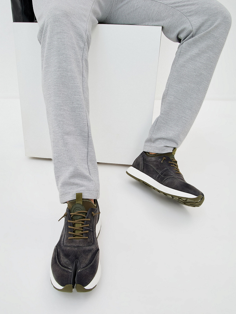 Серые кроссовки из бархатистого велюра RSP LAB