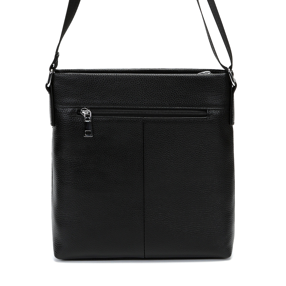 Черная сумка планшет из гладкой кожи Respect