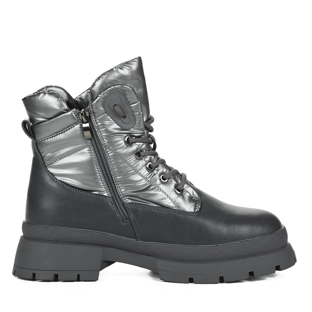 Бежевые дутики из комбинорованных материалов на подкладке из натуральной шерсти Renzoni