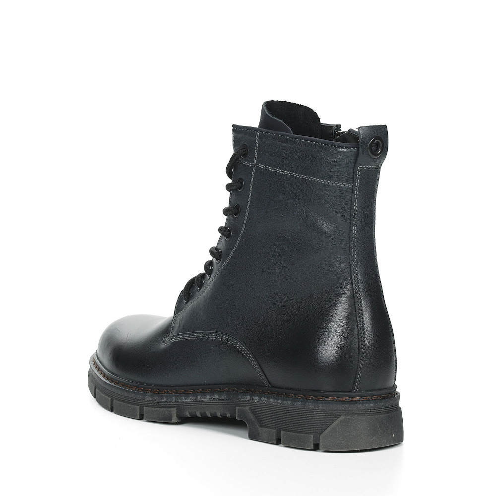 Синие утепленные ботинки из кожи Respect