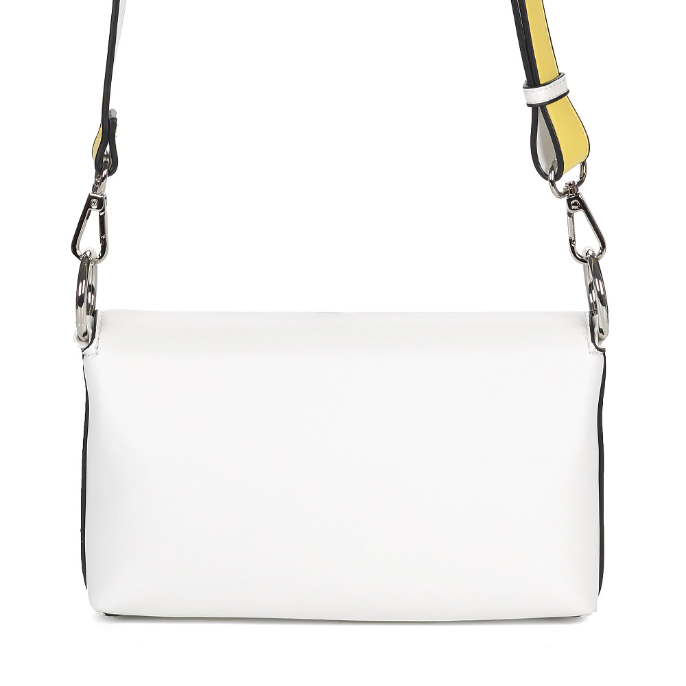 Бело-желтая сумка из экокожи с дополнительной ручкой KEDDO
