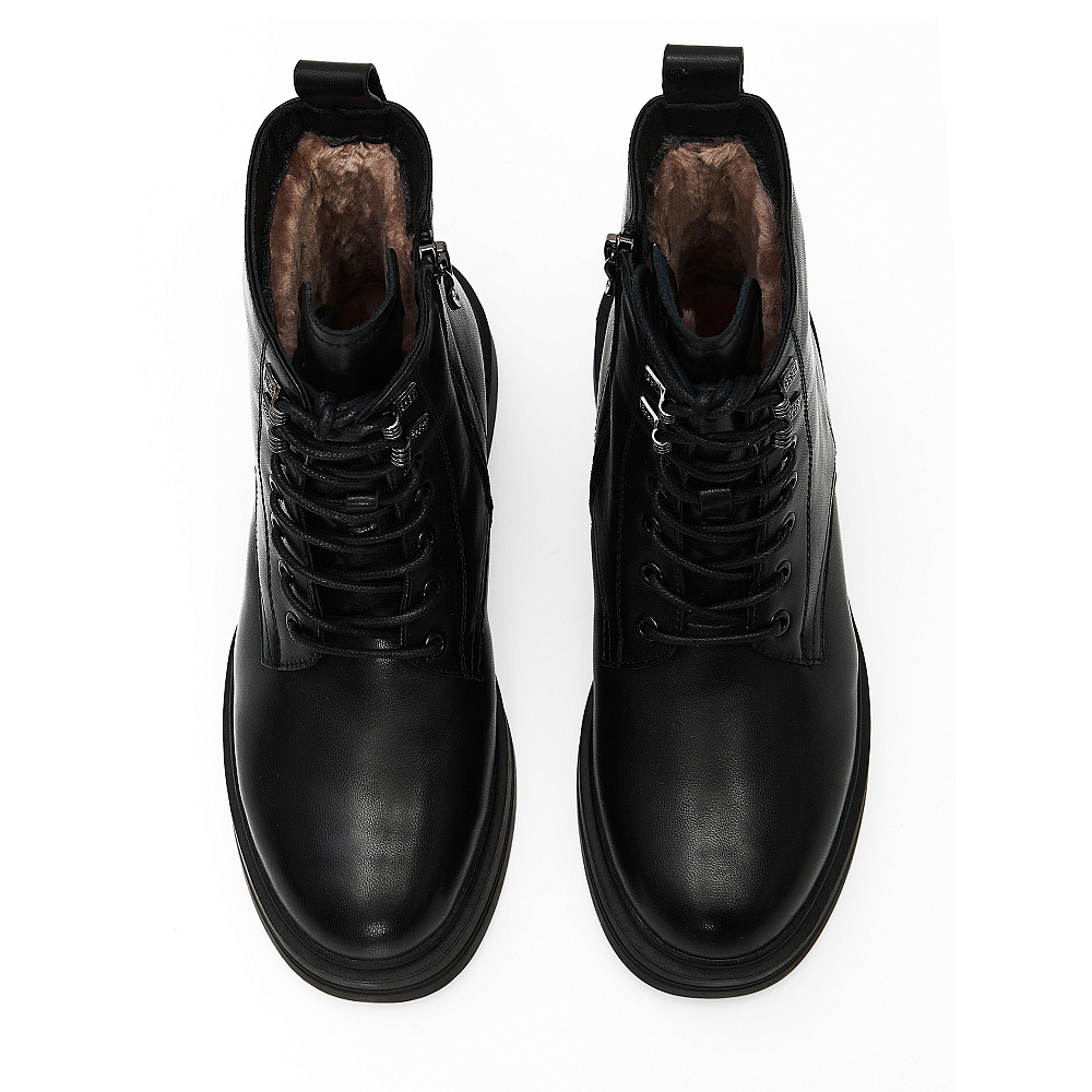 Черные зимние ботинки из кожи Respect