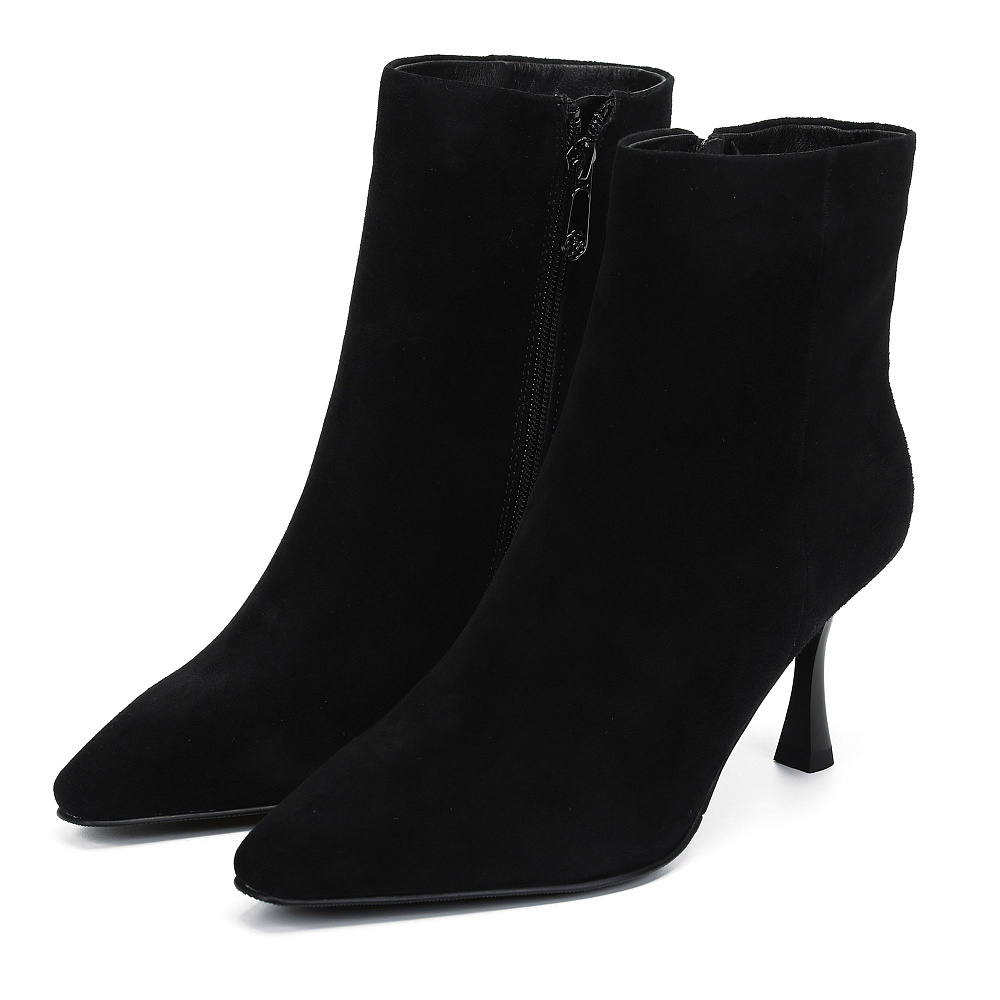 Черные ботильоны из натурального велюра RESPECT PREMIUM