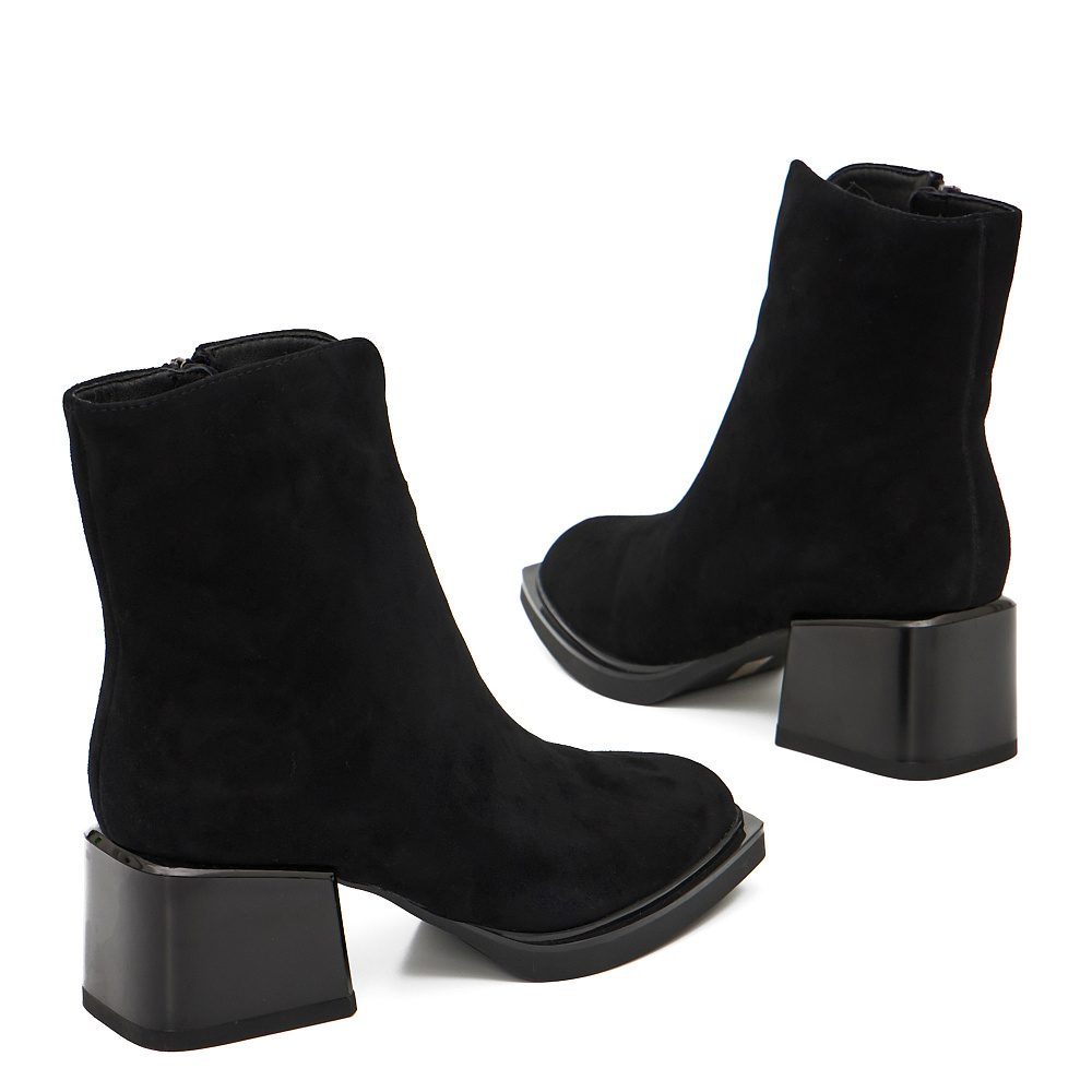 Черные зимние ботильоны из натурального велюра Respect