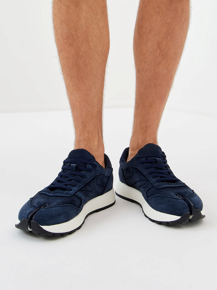 Синие кроссовки из бархатистого велюра RSP LAB