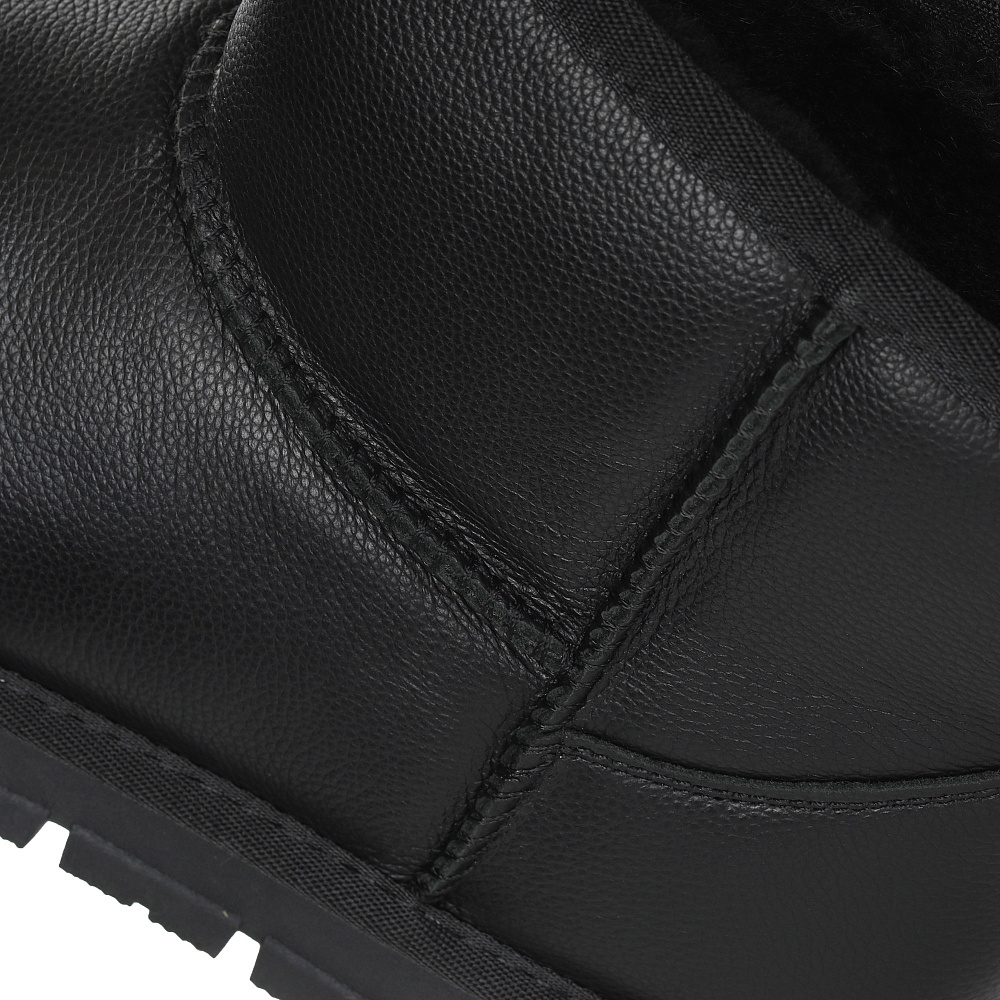 Черные угги из гладкой кожи Respect