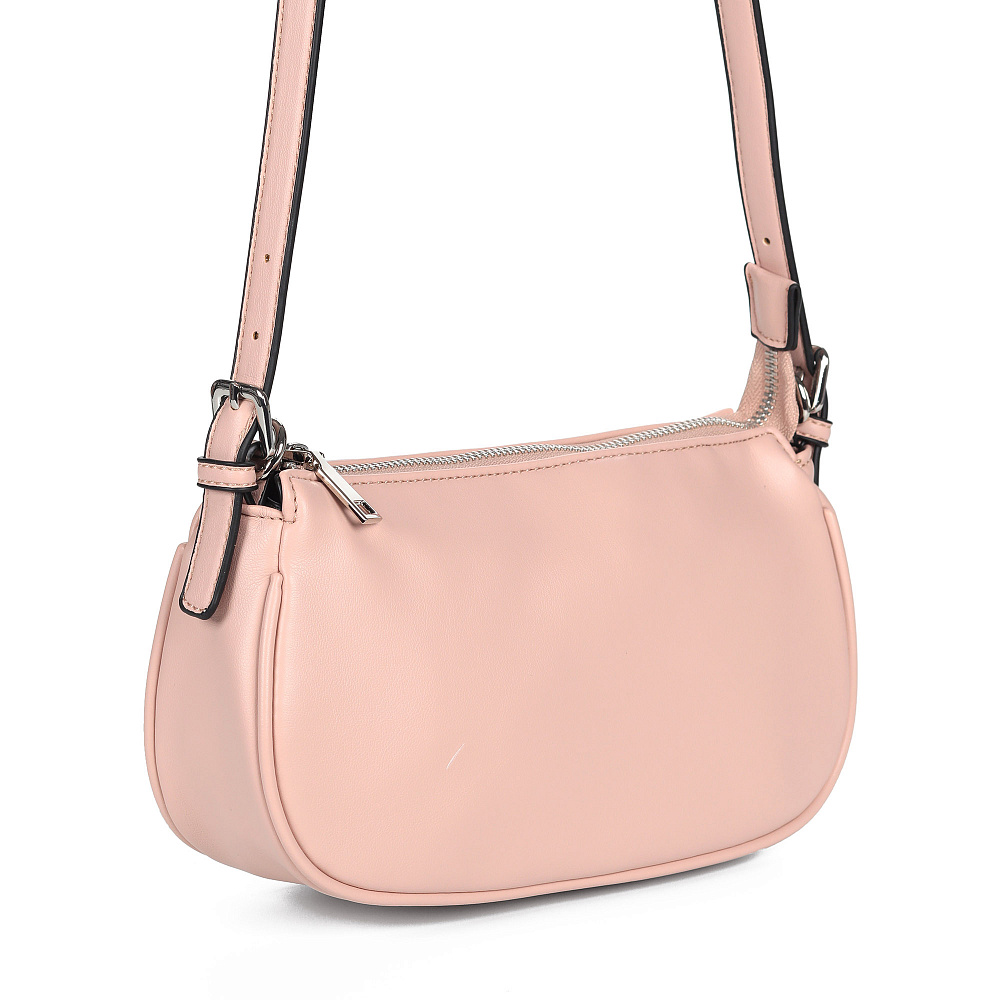 Бежевая сумка мессенджер из экокожи с декоративной цепью KEDDO