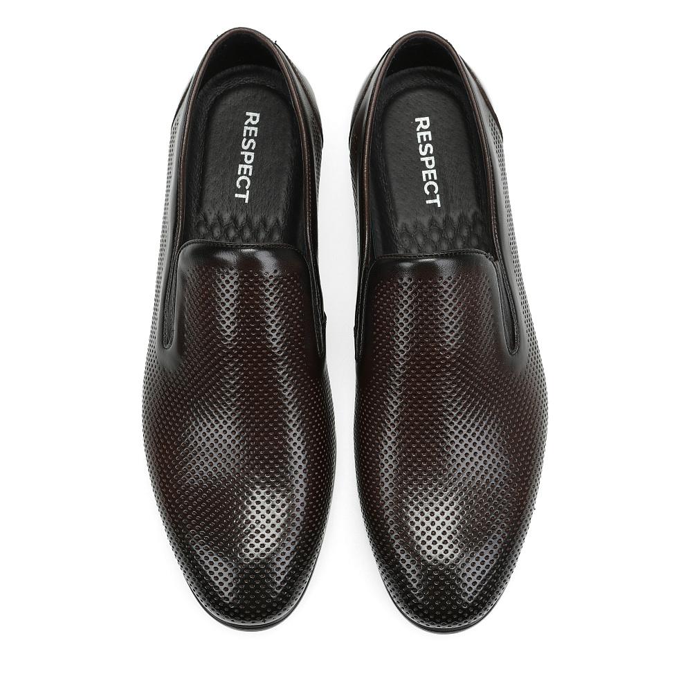 Коричневые полуботинки из гладкой кожи Respect