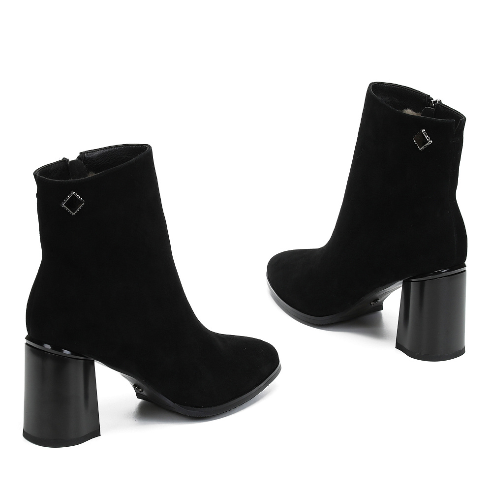 Черные зимние ботильоны из натурального велюра RESPECT PREMIUM