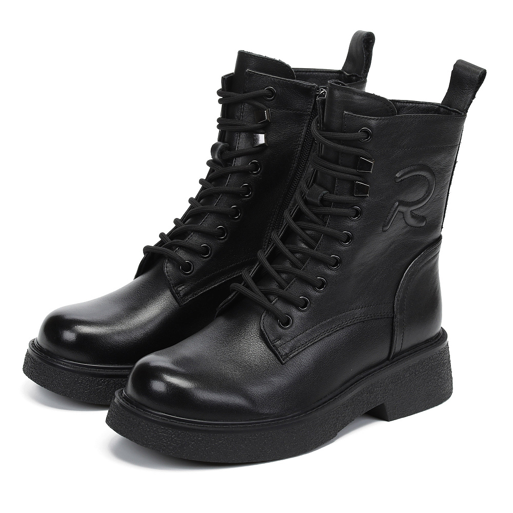 Черные ботинки из кожи Respect