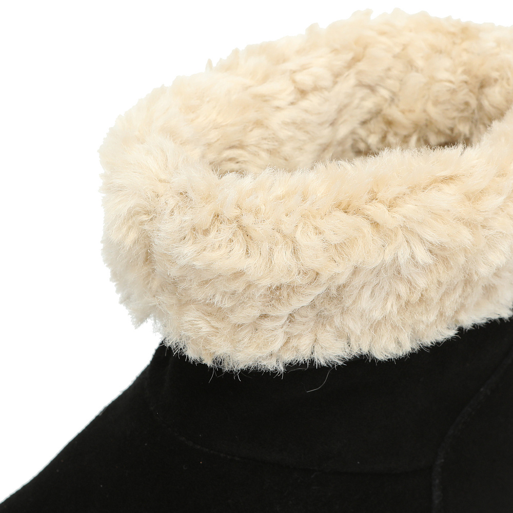 Черные зимние полусапоги из бархатистого велюра Respect